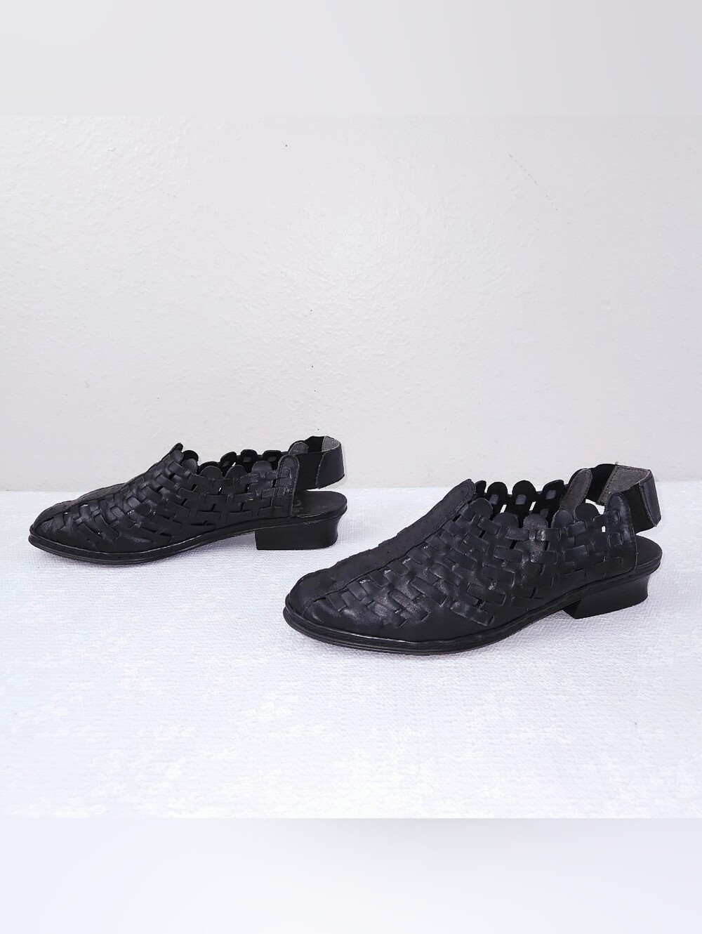 RIEKER Sina Woven Leather Slingback Sandals